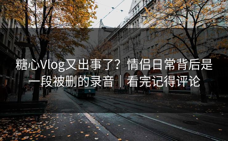 糖心Vlog又出事了？情侣日常背后是一段被删的录音｜看完记得评论