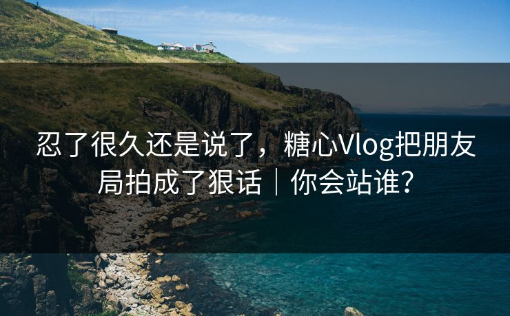 忍了很久还是说了，糖心Vlog把朋友局拍成了狠话｜你会站谁？