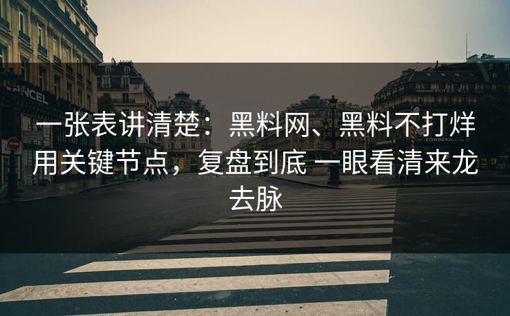 一张表讲清楚：黑料网、黑料不打烊用关键节点，复盘到底 一眼看清来龙去脉