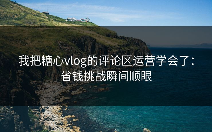 我把糖心vlog的评论区运营学会了：省钱挑战瞬间顺眼