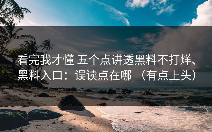 看完我才懂 五个点讲透黑料不打烊、黑料入口：误读点在哪 （有点上头）